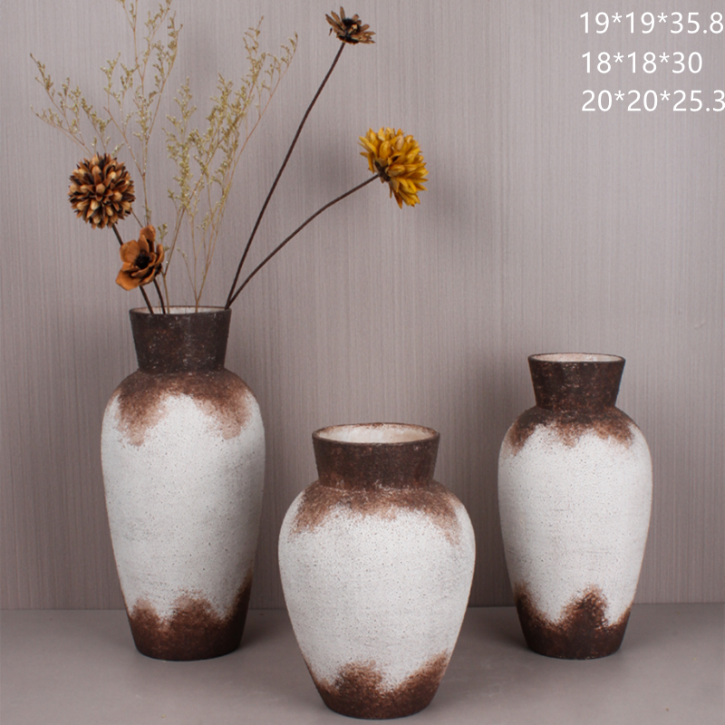 New retro aged ceramic vases, table flower vases, simple and modern home decoration ornaments and handicrafts Specification image