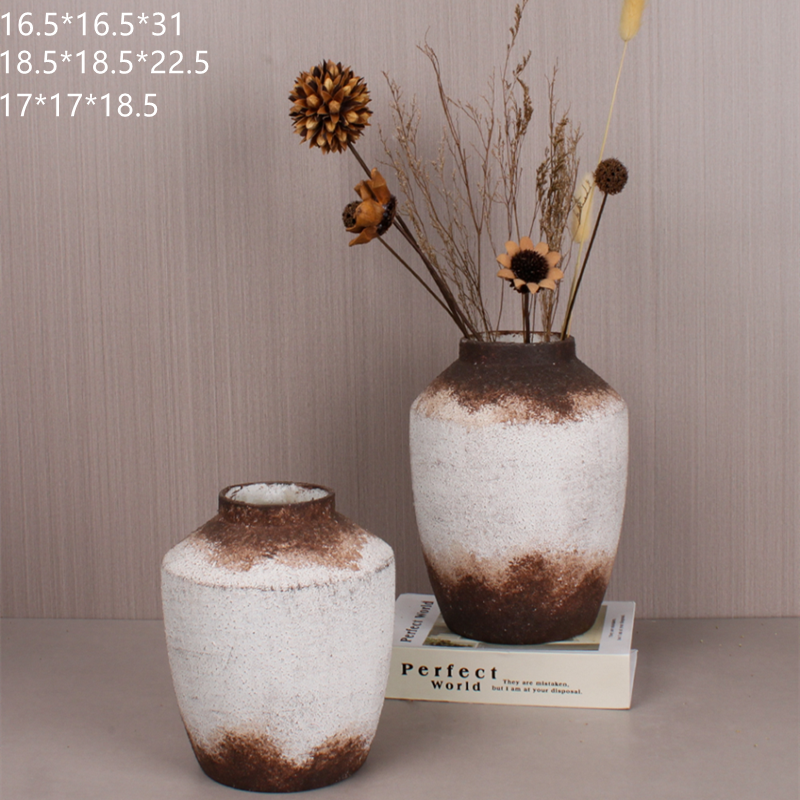 New retro aged ceramic vases, table flower vases, simple and modern home decoration ornaments and handicrafts