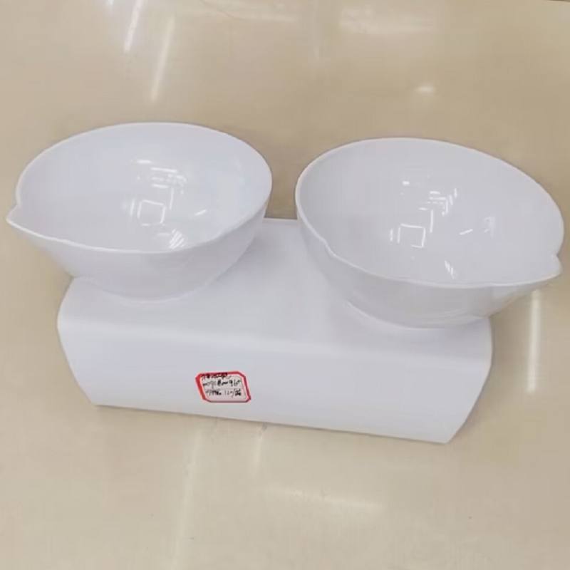 Pet food set cat feeding double bowl details Picture