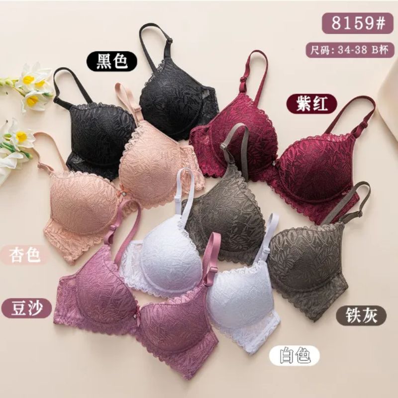 Lace sexy adjustable bra foreign trade hit with underwire gathered thin women bra underwear thumbnail