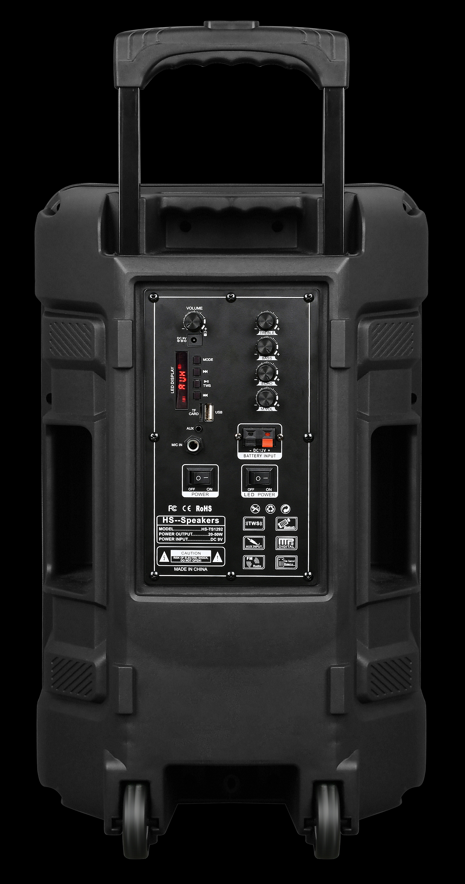 HS-TS1292 12寸系列便携式音箱蓝牙无线音响收音机双无线麦详情图5