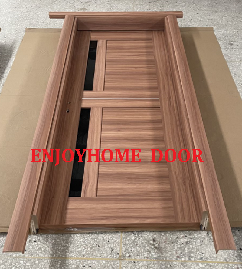 Foreign Trade New Spliced Wooden Door Glass Door Interior Door details Picture