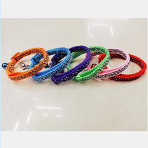 Pet collar Pet accessories 2.0cm leopard print stick cloth bell collar