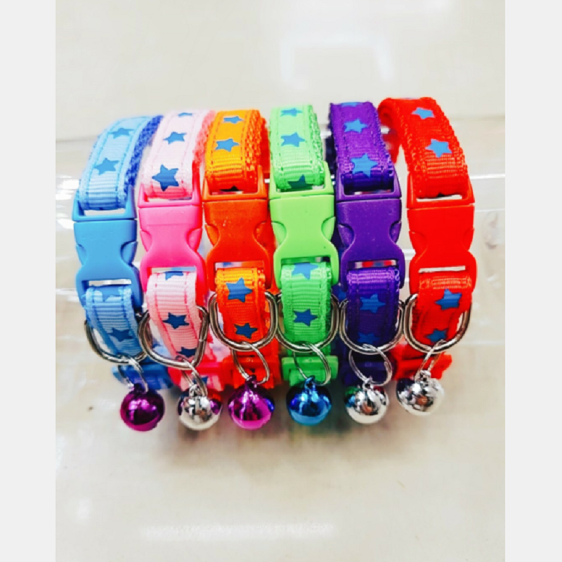 Pet collar Pet accessories 1.5cm five-pointed star stick cloth bell collar