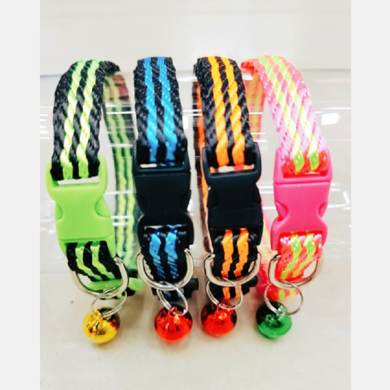 Pet collar Pet accessories 1.0cm striped bell collar