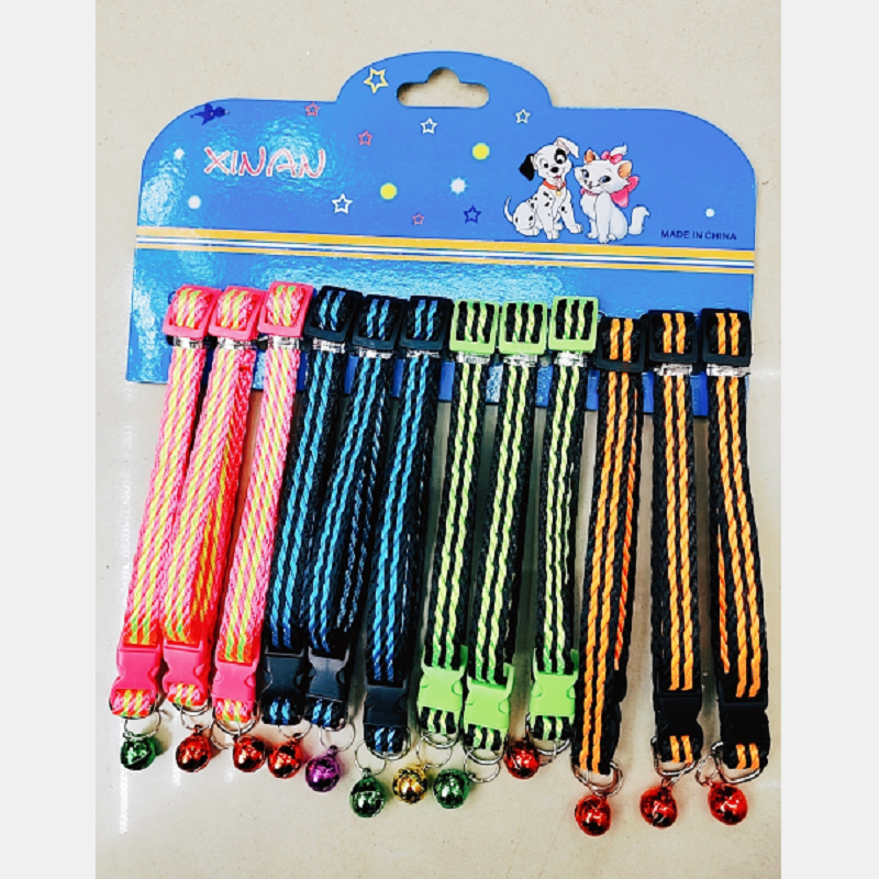 Pet collar Pet accessories 2.0cm striped bell collar