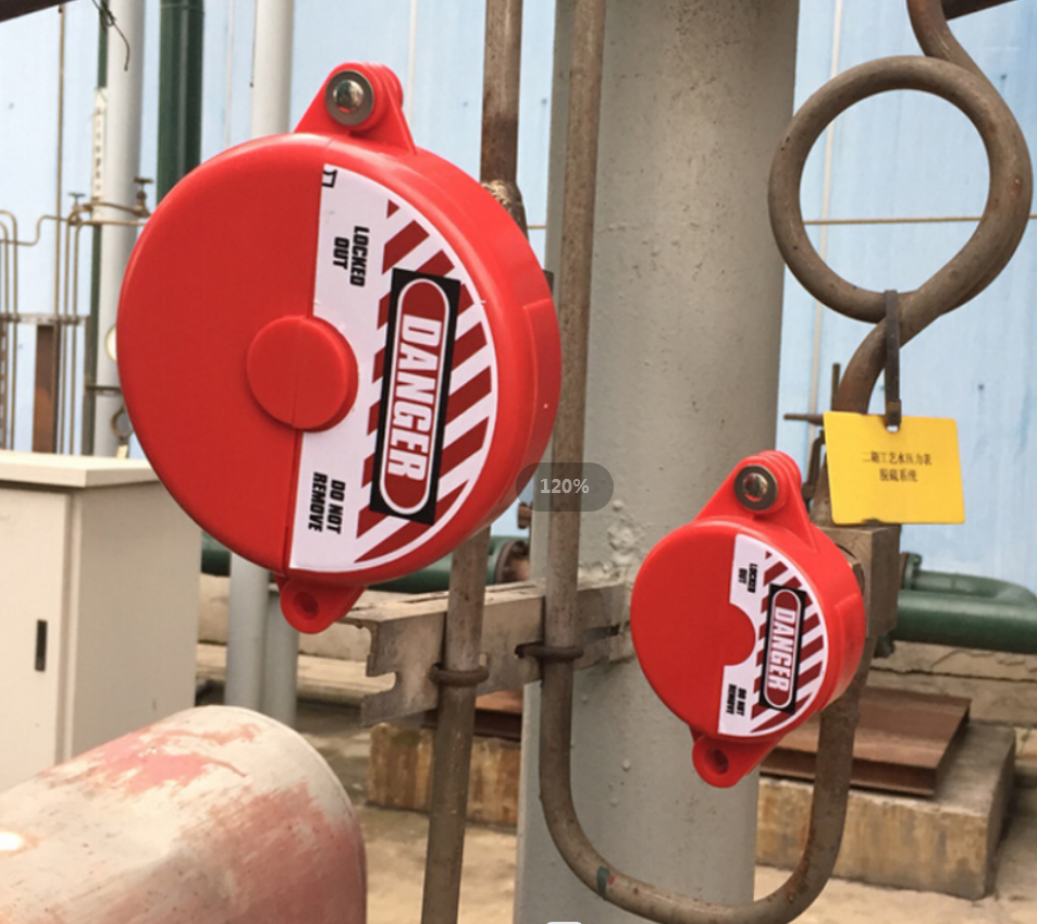 64mm-127mm Industrial gate valve pipeline shutdown lock red disc globe valve safety lock