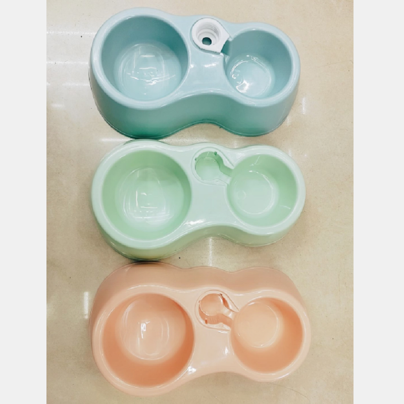 Pet feeding bowl Dog cat feeding bowl Drinking water feeding double bowl