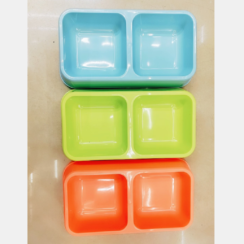 Pet feeding bowl Dog meow feeding double bowl square bowl