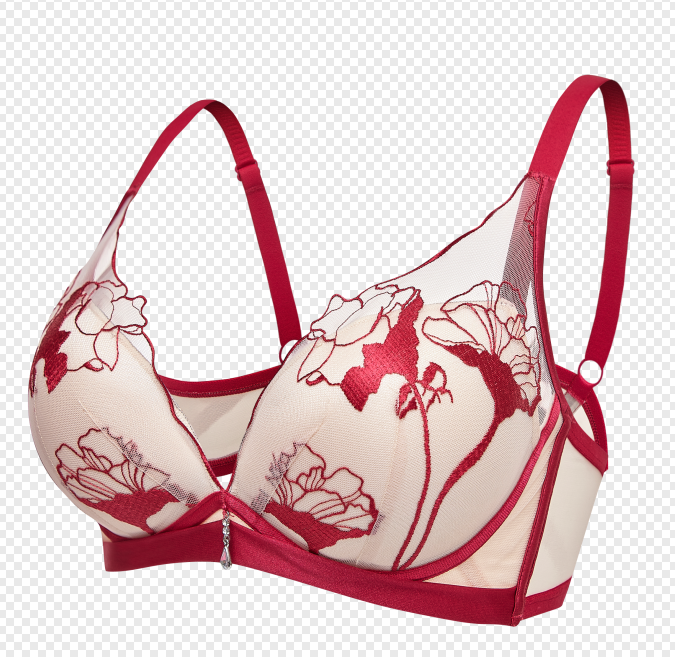 魔盒之谜银纤维收副乳刺绣内衣小胸小胸专用聚拢无钢圈胸罩详情8