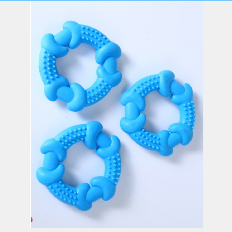 2022 new pet toys colorful foam fish bone serial ring thorn teeth grinding teeth cleaning small toys for dogs
