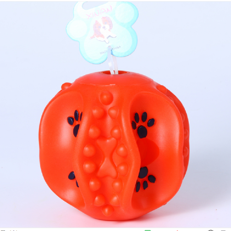 New pet toy food leak ball, curved spherical, making strange noises, food leak ball, colorful dog teething dog toy Specification drawing