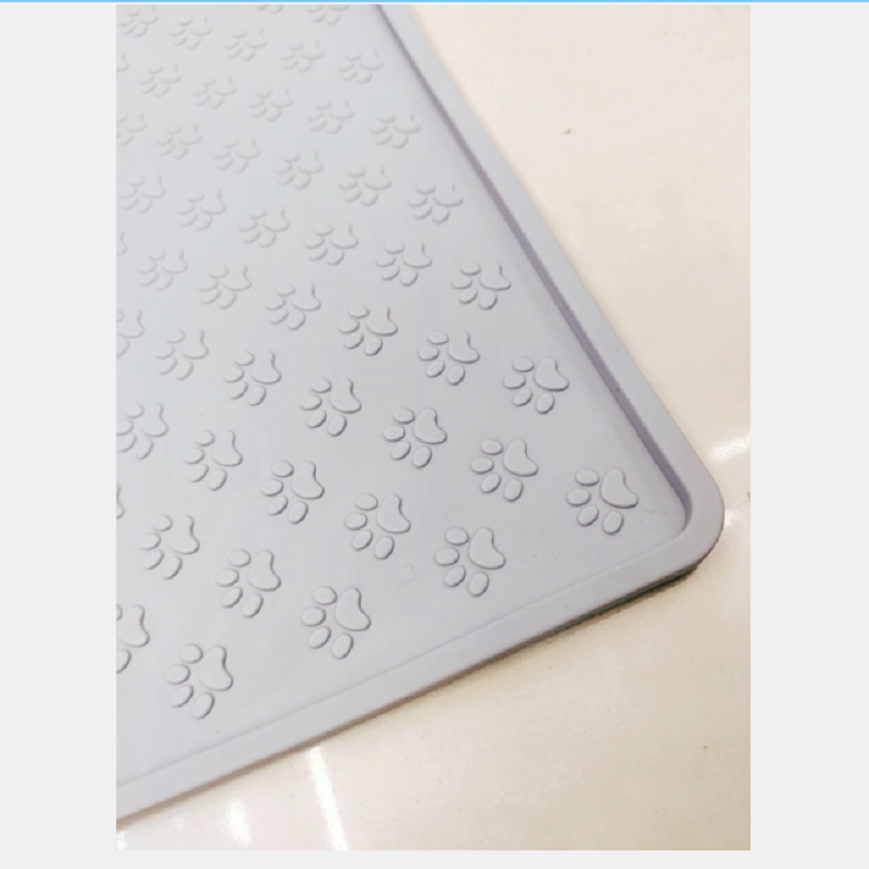 Pet rectangular footprint Soft glue pet mat waterproof and dirty pet placemat details Picture