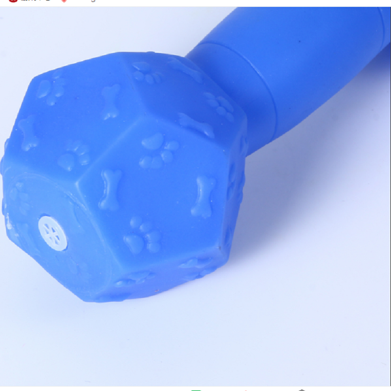 A cute and interactive toy in the shape of a dumbbell for dog teeth grinding and cleaning, a pet teething stick, and a multi-purpose chewing toy Item Picture