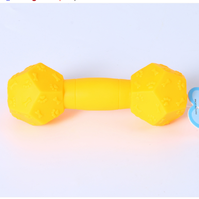 A cute and interactive toy in the shape of a dumbbell for dog teeth grinding and cleaning, a pet teething stick, and a multi-purpose chewing toy Specification drawing