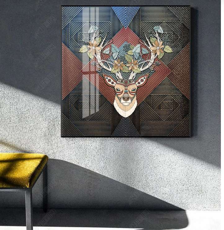 100*100 Glaze Relief Seven-Color Fulu Craft Decorative Painting Selection Of Special Metal Aluminum Plate Carefully Made Natural Embossing Process Technology To Show Luxury