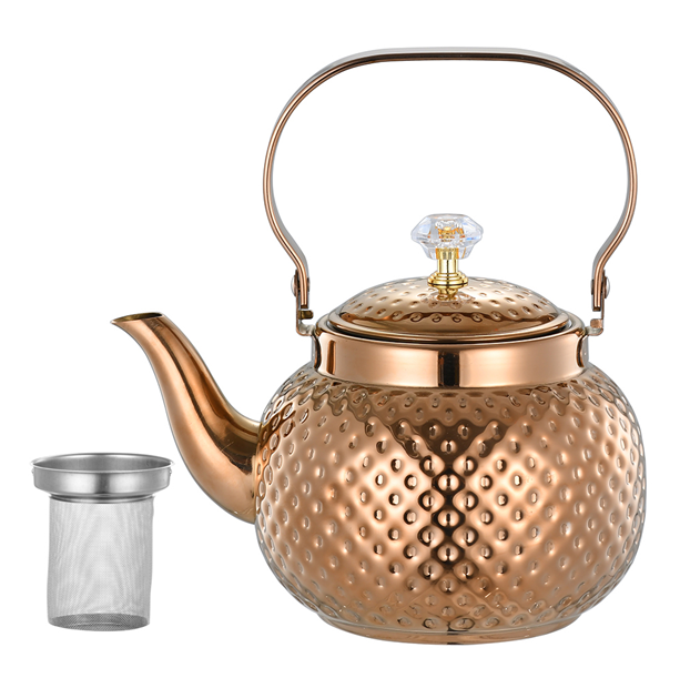 Caifa Stainless Steel Kettle With Leaky Hammer Pattern full figure