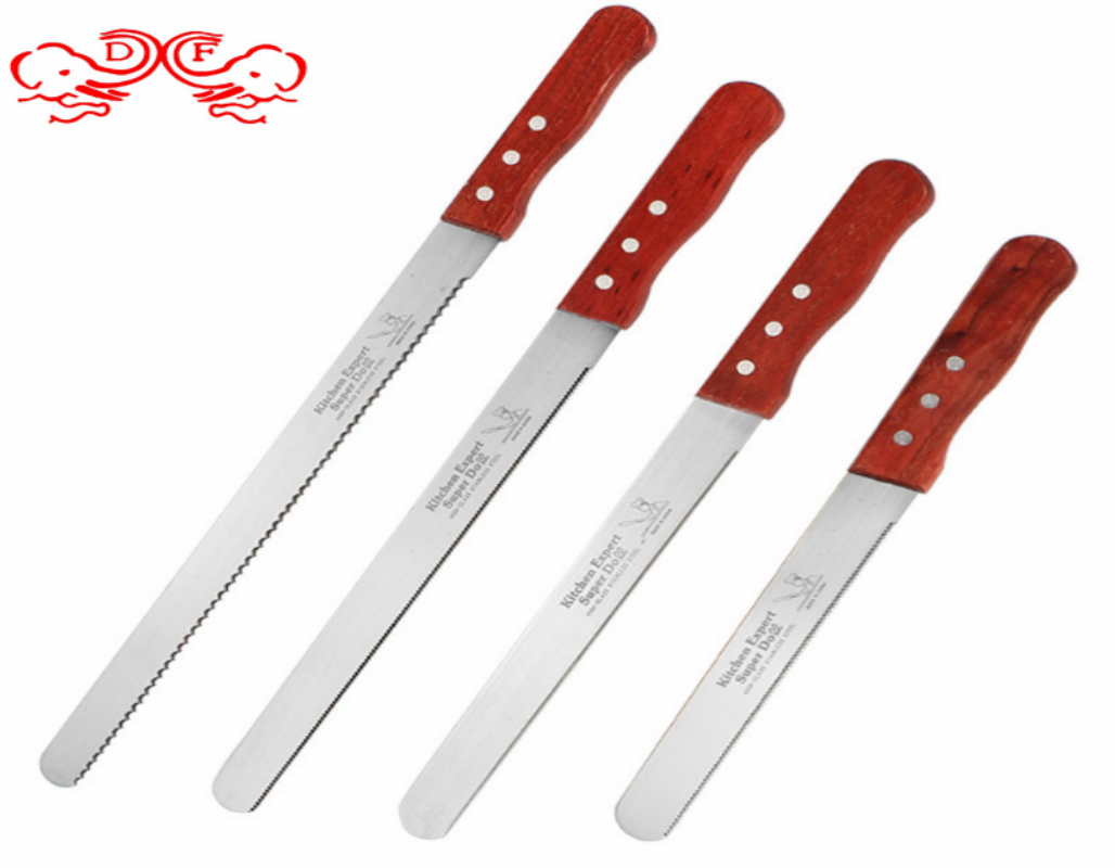 DF68689 Kitchen gadgets Wooden handle Bread knife spatula Stainless steel spatula DF Trading house