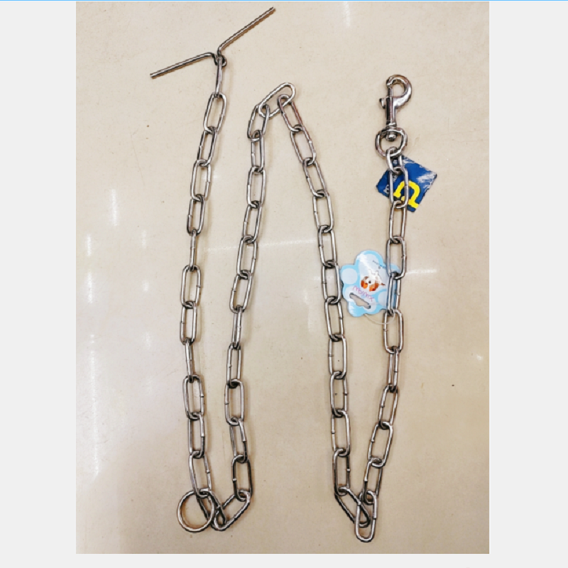 Pet traction rope T handle with neck set chain diameter 4mm* length 160cm