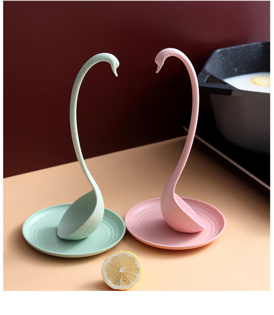 Creative Soup Spoon Household Heat Resistant Lovely Swan Long Handle Spoon Net Red Can Be Placed Upright Soup Spoon