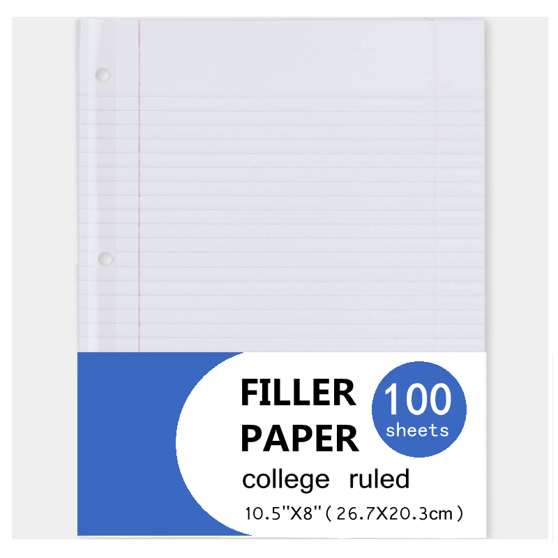 Loose Leaf Paper 3 Hole Punch Reinforced Filler Paper College Ruled Paper full figure