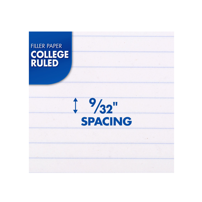 Loose Leaf Paper 3 Hole Punch Reinforced Filler Paper College Ruled Paper Specification drawing