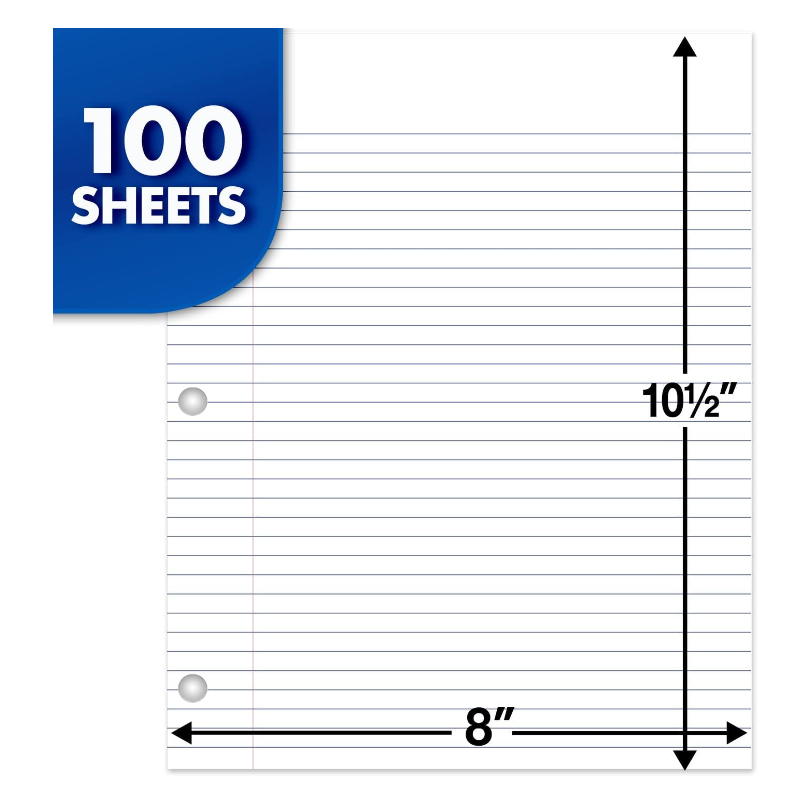Loose Leaf Paper 3 Hole Punch Reinforced Filler Paper College Ruled Paper details Picture