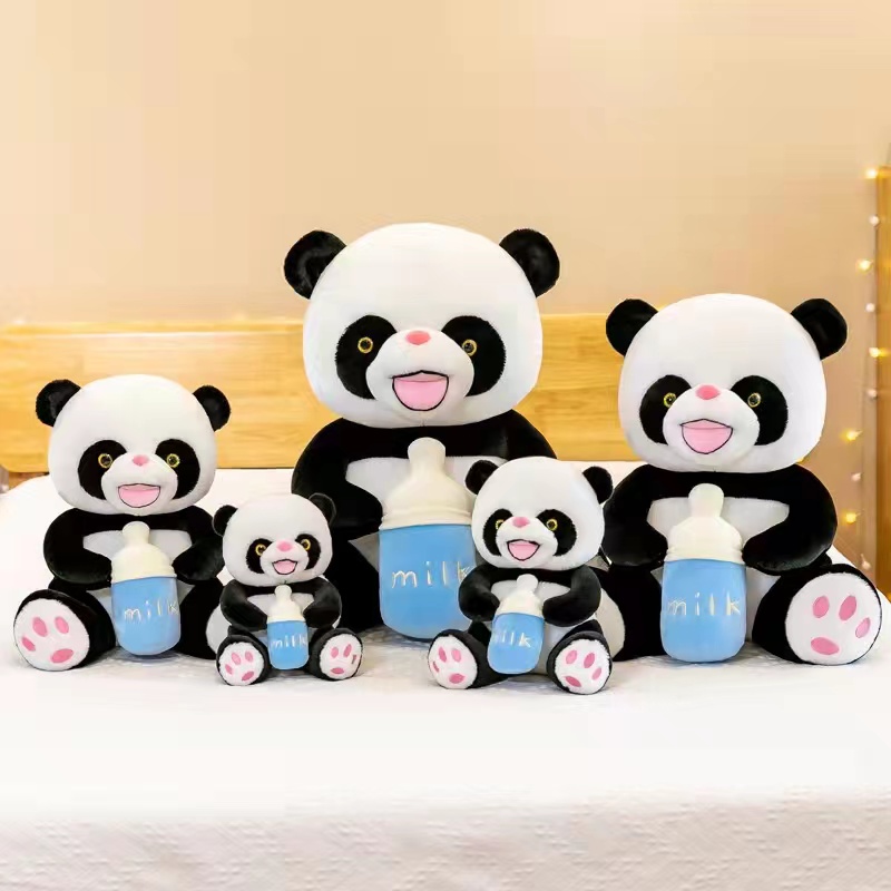 Factory direct sales Baohua toy firm doll cute panda bed decoration cute soft fufu0774-019 cute cartoon doll baby bottle national treasure thumbnail
