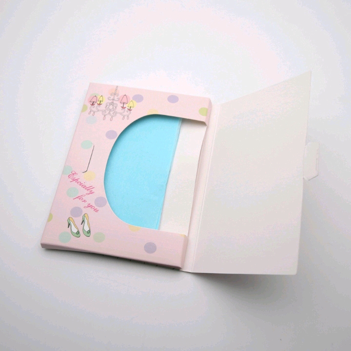 Face oil blotting paper Linen oil blotting paper Simple makeup blue film oil blotting paper Face refreshing oil removal clean oil control paper" Specification drawing
