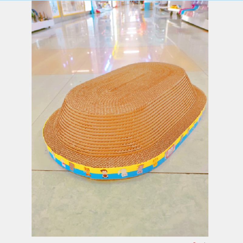 宠物瓦楞纸猫抓窝 猫咪磨爪玩具 椭圆形猫爪窝大号猫抓板50cm详情1