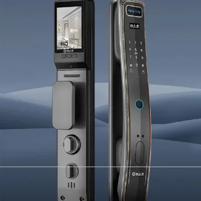 Smart Lock Plum Blossom 3D Face Recognition Smart Lock Semiconductor Recognition Fingerprint Lock Electronic Door Lock T8 Star Grey