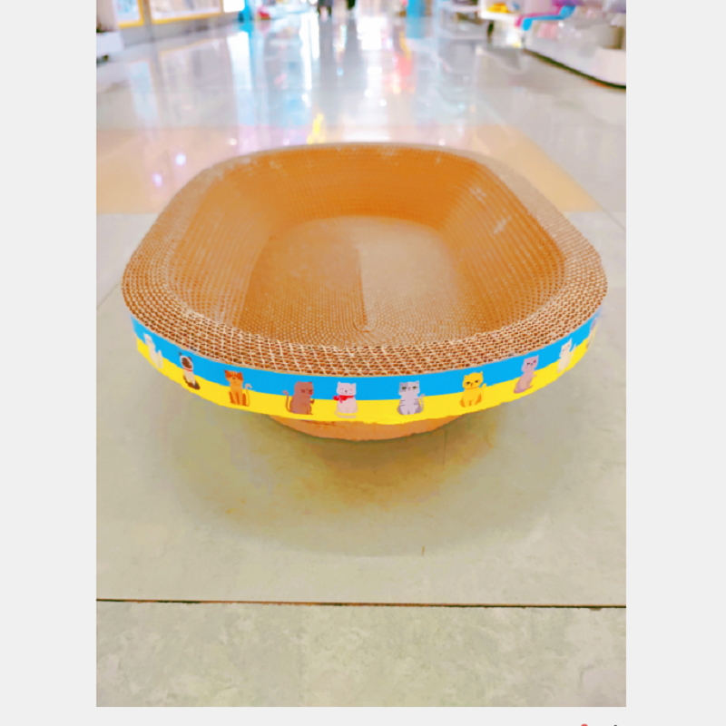 宠物瓦楞纸猫抓窝 猫咪磨爪玩具 椭圆形猫爪窝大号猫抓板50cm详情2