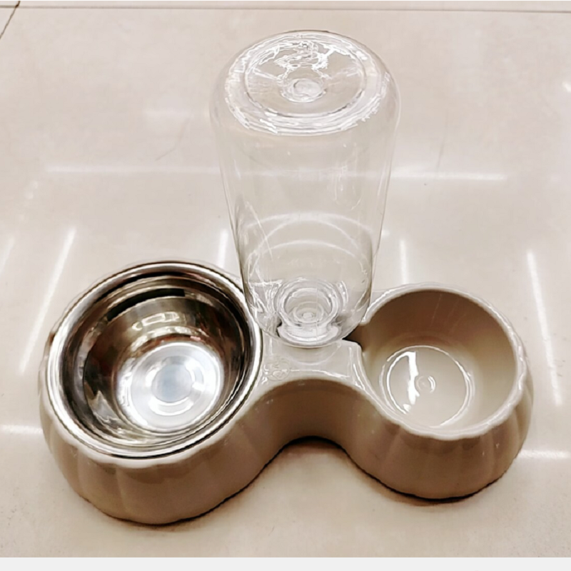 厂家直销宠物喂食碗 南瓜纹宠物饮水不锈钢喂食两用盆 详情1