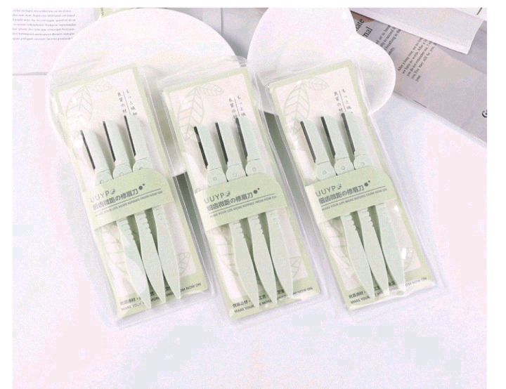 3-Bag Foldable Eyebrow Razor Safe Eyebrow Razor Female Beginner Macro Blade Eyebrow Shaving Tool Set) Specification drawing