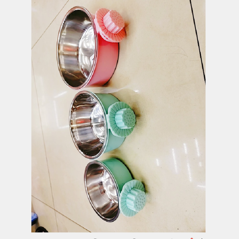 Large hanging stainless steel pet feeding basin Specification drawing