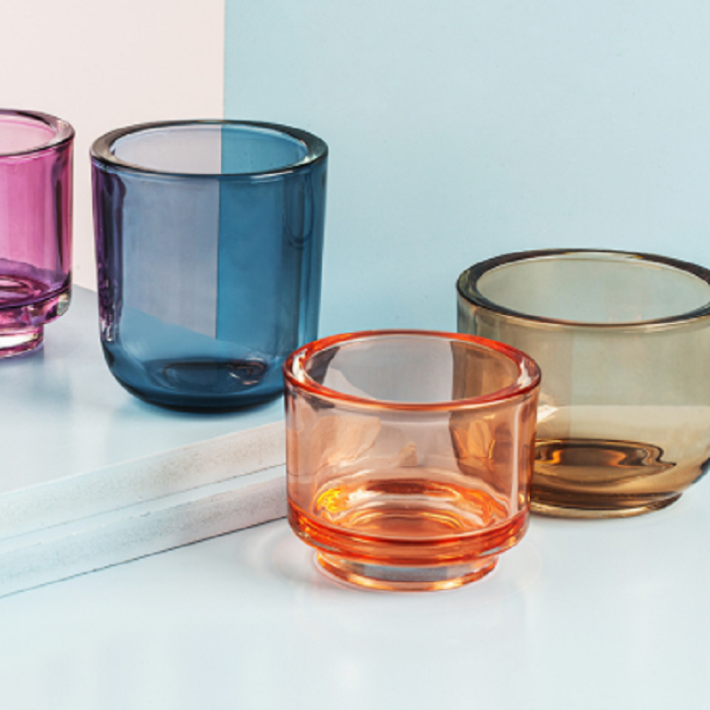 Candlestick Decoration Simple Glass Candlestick Nordic Candle Jar Morandi Candle Cup Homestay Decoration Candle Glass Jar