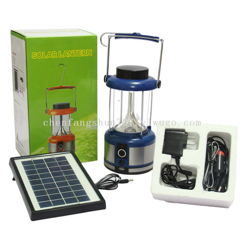 Solar-powered camping lamp, rechargeable portable outdoor camping emergency light, high-brightness LED lamp beads