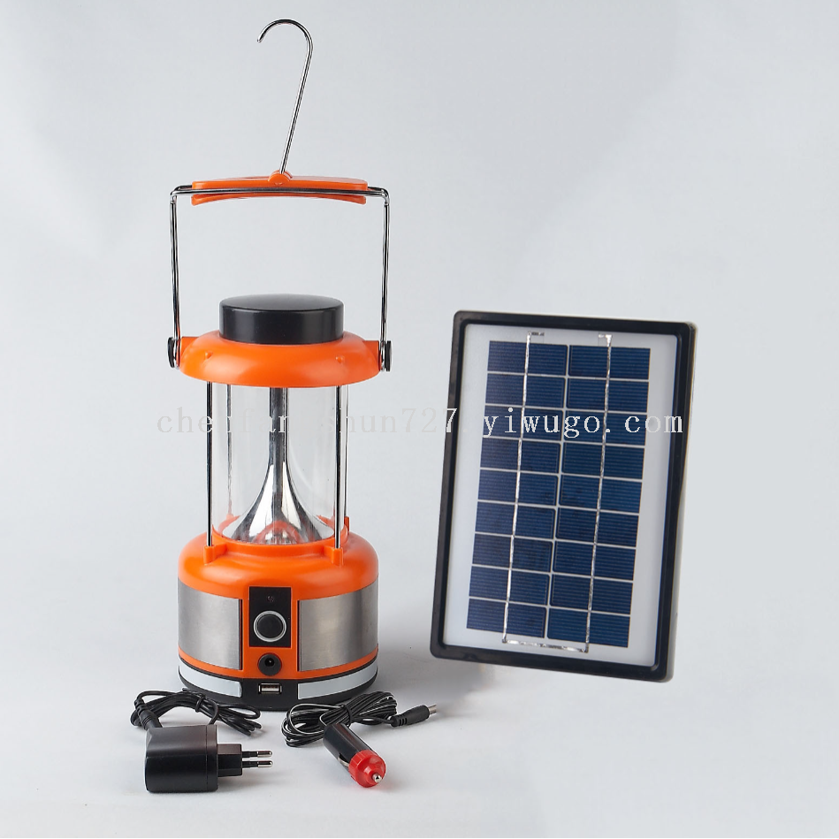 Solar-powered camping lamp, rechargeable portable outdoor camping emergency light, high-brightness LED lamp beads, horse lamp