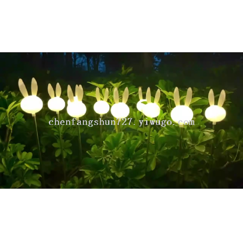 Rabbit animal-shaped reed lamp, outdoor landscape lamp, cute little white rabbit shaped lamp, beautiful Chen rabbit ear insert lamp details Picture