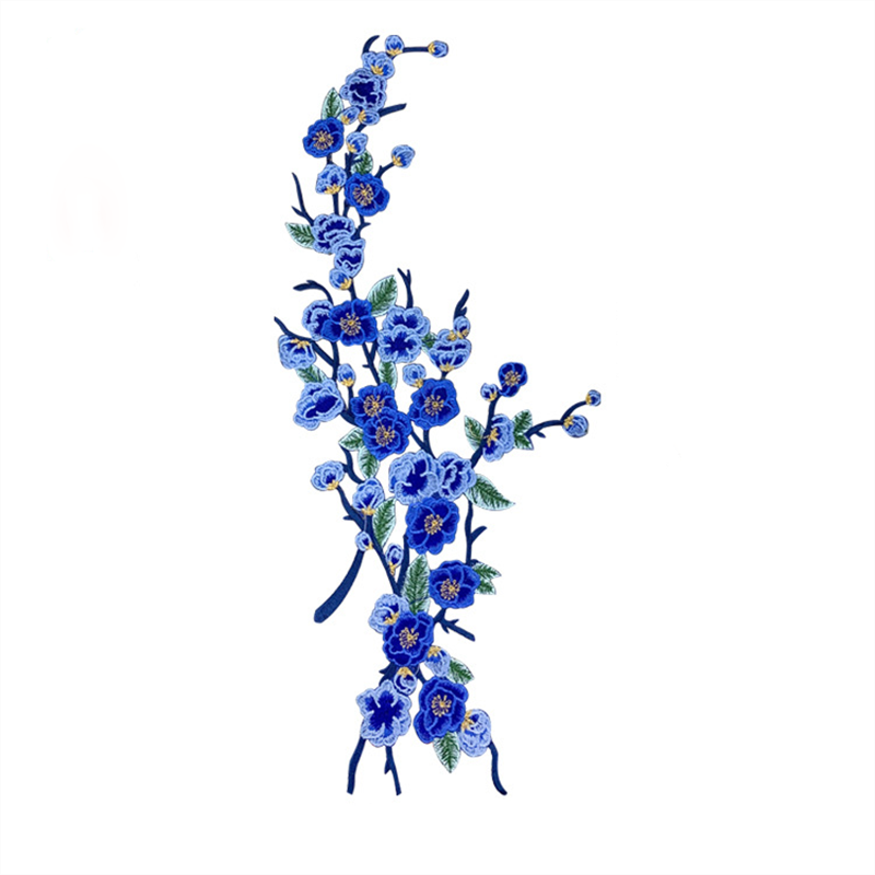 Chinese Style Embroidery Applique Plum Blossom Cloth Pasted Stage Costume Costume Decoration Applique Cheongsam Dress Flower Hot Specification drawing
