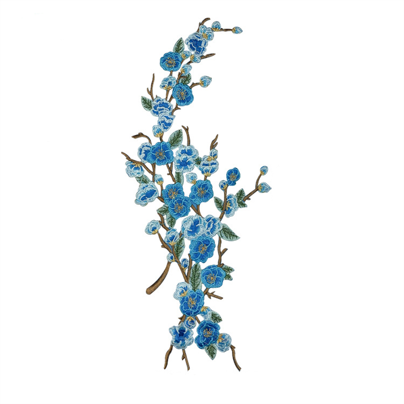 Chinese Style Embroidery Applique Plum Blossom Cloth Pasted Stage Costume Costume Decoration Applique Cheongsam Dress Flower Hot details Picture