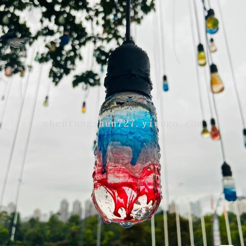 led seven-color glazed amber lamp, wishing bottle, tree lighting decorative lamp, outdoor waterproof, popular hanging tree chandelier Specification image