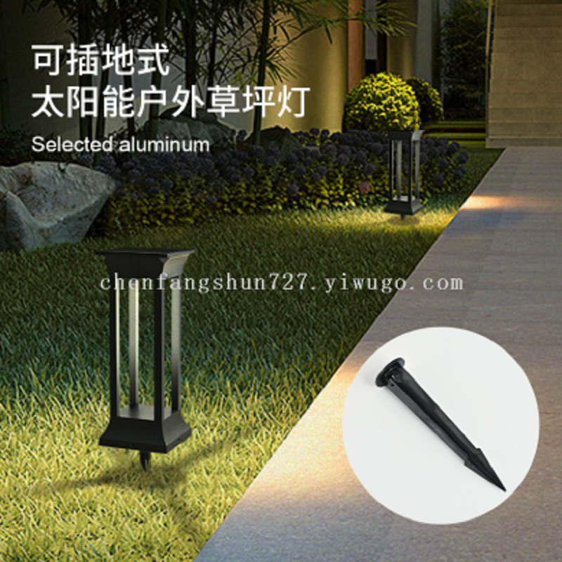 led solar lawn lights, modern and simple waterproof outdoor lights, villa landscape lights, garden plug-in grass lights Specification image