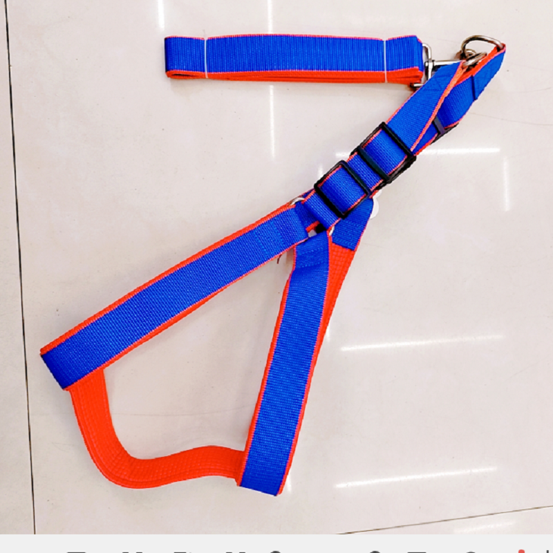 4.0cm双边色宠物泡棉牵引绳+泡棉胸背带 适用中大型犬 遛狗绳