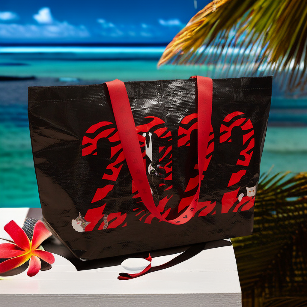 Hand-jacquard foreign trade PP woven bag Film bag can be customized logo hand-woven bag snakeskin shopping bag thumbnail
