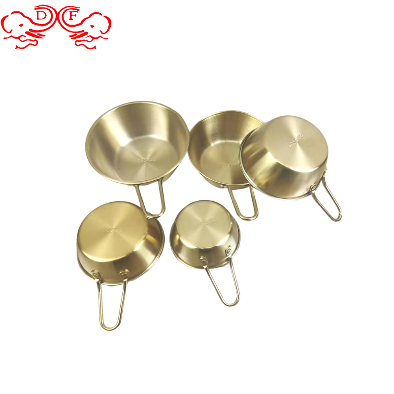DF99029 Korean rice wine bowl 304 stainless steel seasoning bowl Korean Wine bowl with handle sauce dish Snack bowl DF Trading House full figure