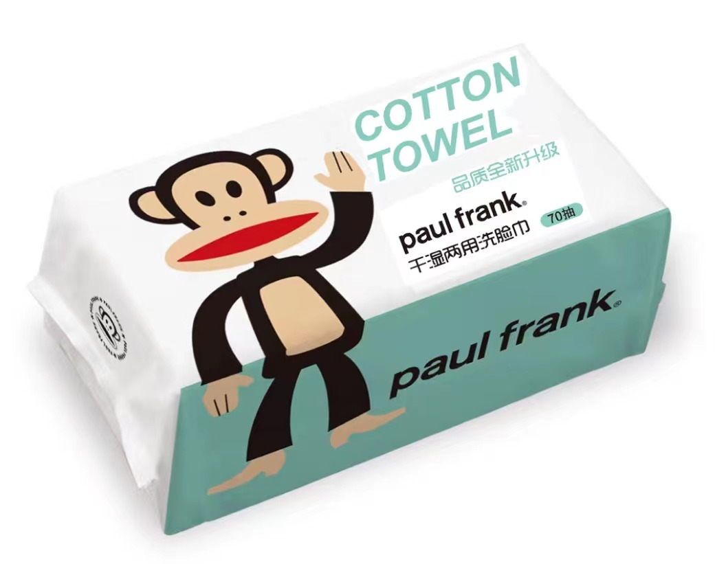 Paul frank大嘴猴干湿两用一次性抽取式亲肤柔软洗脸巾详情图5