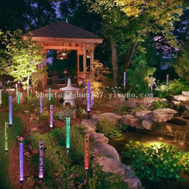 led reed solar ground socket light, frosted rod, outdoor waterproof, cross-border special supply wholesale, garden lighting landscape Application Scenario