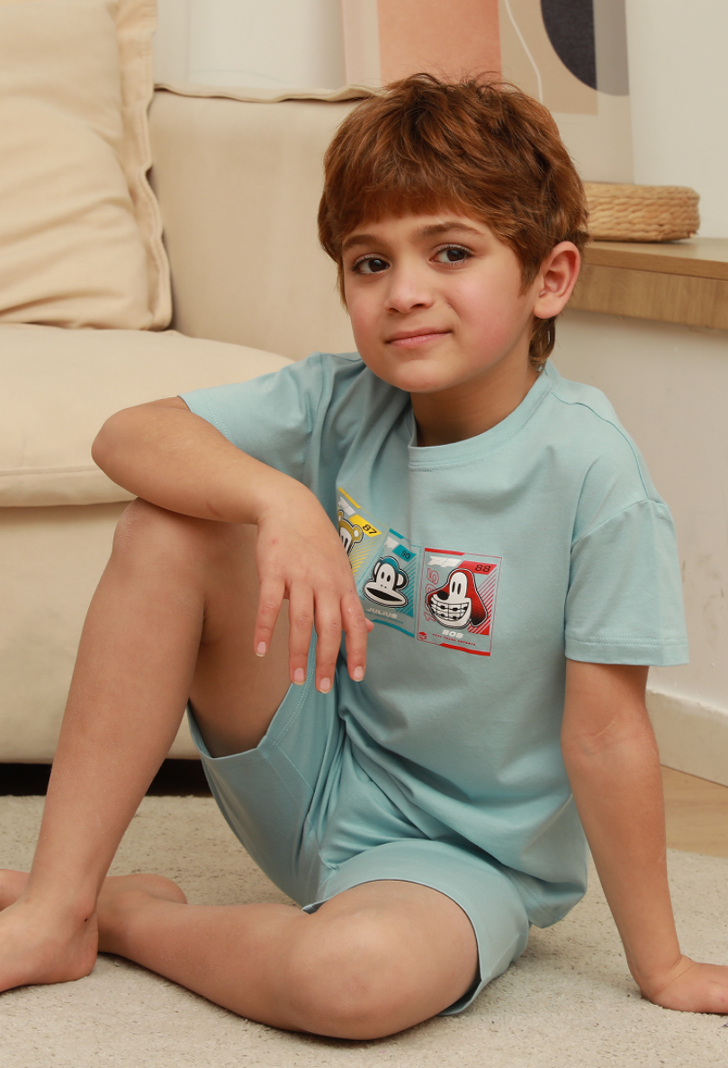【PaulFrank Big Mouthed Monkey Boy T-shirt Pure cotton Set 】