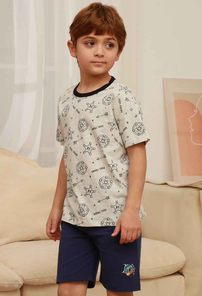 【PaulFrank Big Mouth Monkey Fashion Boys exquisite features cotton T-shirt Set 】